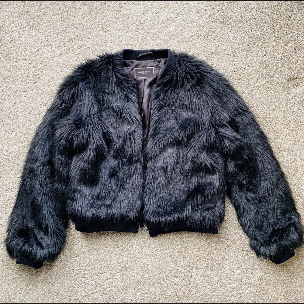 Black Faux Fur Jacket